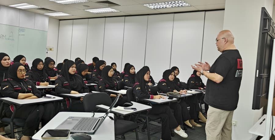 RMAICT representative speaking to students during the academic industry engagement session